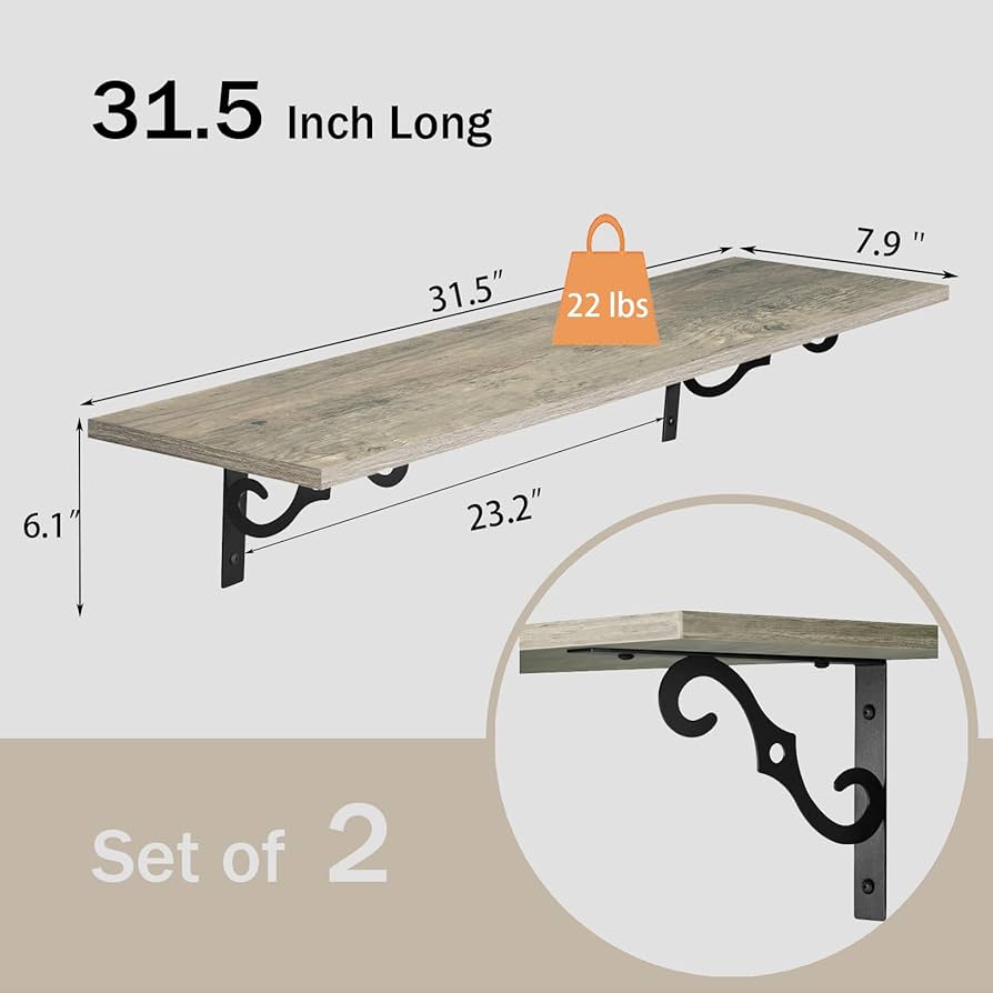 （kyo）新品　M.W.M READY Table2 Amazon.com: DINZI LVJ Long Wall Shelves, 31.5 Inch Large